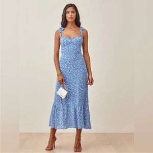 Reformation Blue Floral Nikita Dress Size 2
